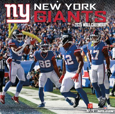 2025 12X12 TEAM WALL CALENDAR NEW YORK GIANTS