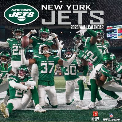 2025 12X12 TEAM WALL CALENDAR NEW YORK JETS