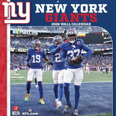 2026 12x12 Team Wall Calendar New York Giants