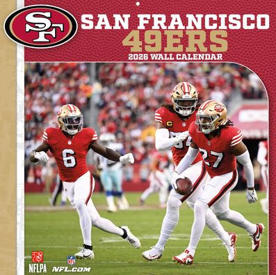 2026 12x12 Team Wall Calendar San Francisco 49ers