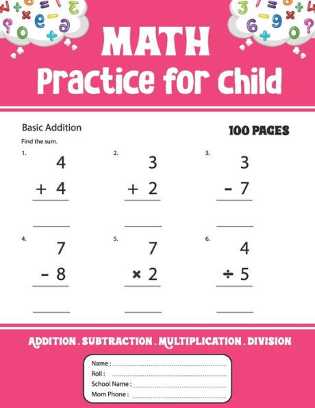 Math Practice for child: Addition Subtraction Multiplication Division math practice