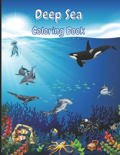 Deep Sea Coloring Book: 40 motifs on 80 pages. Painting fun for young and old