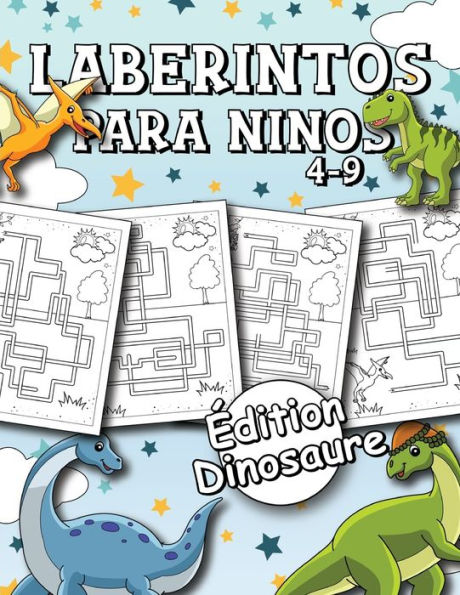 Laberintos para niños 4-9: Laberintos para niños 4 años (Edición de Dinosaurio)