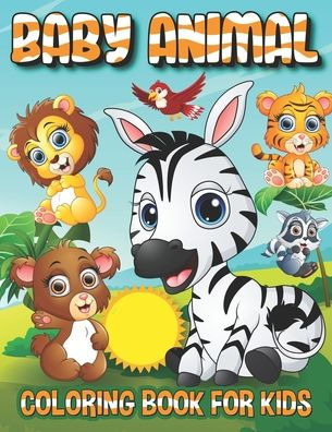 baby animal coloring book for kids: Easy and Relaxing Fall Inspired Designs with Cute Animals