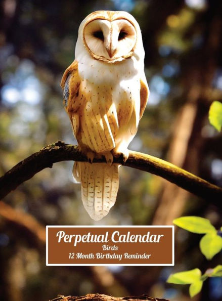 Birds Perpetual Calendar 12 Month Birthday Reminder: Hardcover Monthly Daily Desk Diary Organizer for Birthdays, Anniversaries, Important Dates, Special Days and Times