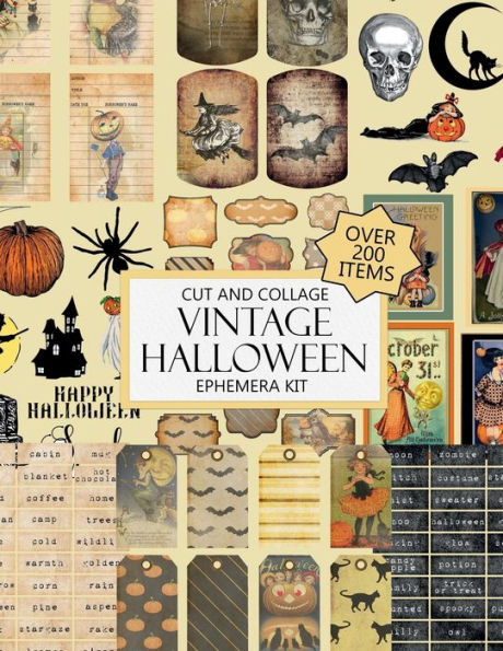 Vintage Halloween Cut and Collage Ephemera Kit