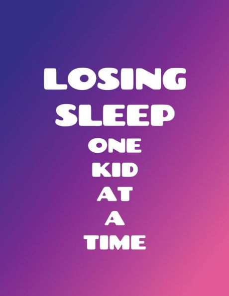 Losing Sleep Notebook Large 8.5 X 11: Blank Wide Rule Note-Taking Book