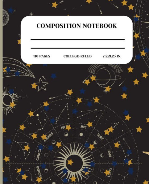 Composition Notebook College Ruled: Astronomy:Astronomy, Stars and Planets illustrated Notebook