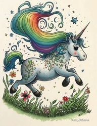 Title: Unicorn Dreams Flower Garden Notebook: Unicorn Composition Notebook with 120 Ruled Lined Pages, 8.5