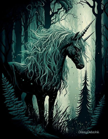 Deep in The Dark Forest Notebook: Unicorn Composition Notebook with 120 Ruled Lined Pages, 8.5" x 11"