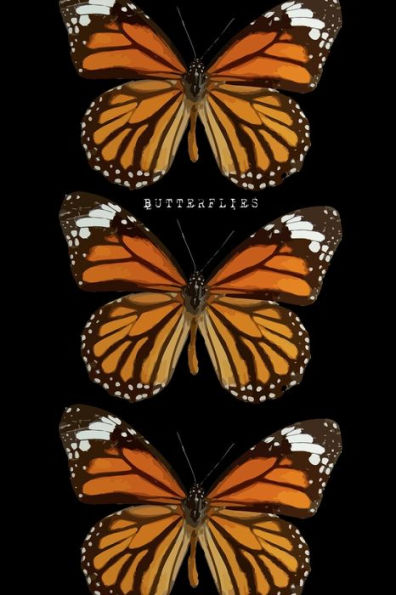MONARCH BUTTERFLIES: 6x9 lined journal : beautiful Monarchs : 100 pages