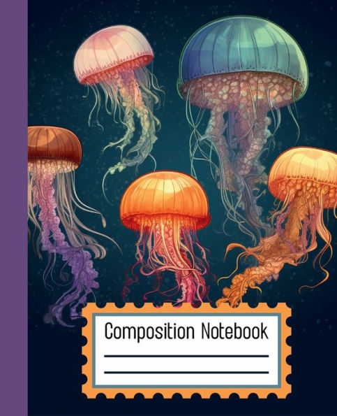 Composition Notebook - Colorful Jellyfish For Girls: 120 Pages College Ruled Vintage Sea Life Aestethic Journal