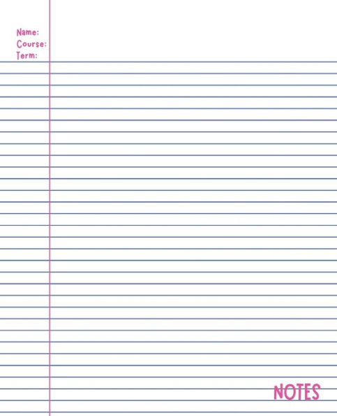 Notes: College Ruled Notebook