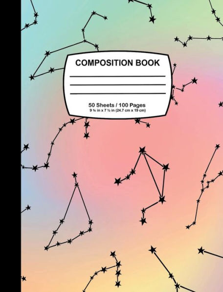 Rainbow Celestial Composition Notebook: College Ruled