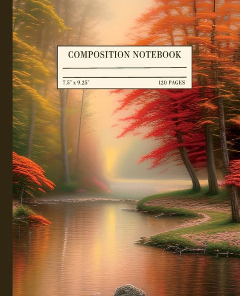 Autumn River Watercolor Composition Notebook College Ruled