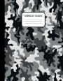 Black White CAMO - College Ruled Composition Notebook - Camouflage Print Diary: Wide Ruled Lined Paper Journal for High School Teens College or University Students Notes - Happy Office Accessories