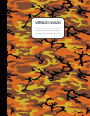 Orange CAMO - College Ruled Composition Notebook - Camouflage Print Diary: Wide Ruled Lined Paper Journal for High School Teens College or University Students Notes - Happy Office Accessories