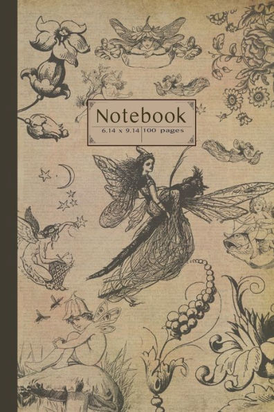 Notebook. Fairycore: Vintage fairies & fairycore notebook. mythical fairytale illustrations journal.