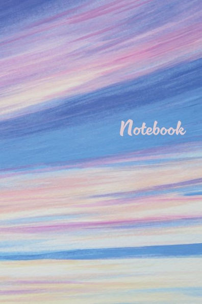 Blank Notebook: Lined Journal 6x9" with Pastel Sunset Watercolor Painting Cover