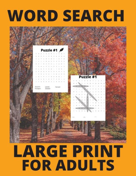 Fall Word Search Large Print: Puzzle Book For Adults And Seniors:25 Puzzles with Answer Keys