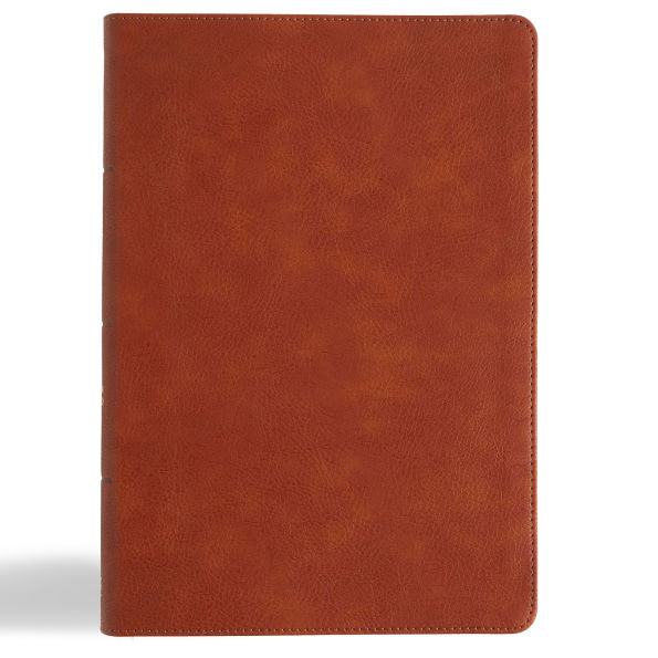 CSB Giant Print Single-Column Bible, Burnt Sienna LeatherTouch
