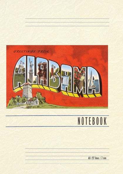 Vintage Lined Notebook Greetings from Alabama