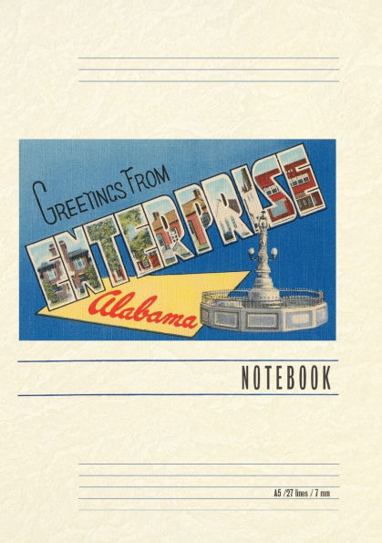 Vintage Lined Notebook Greetings from Enterprise