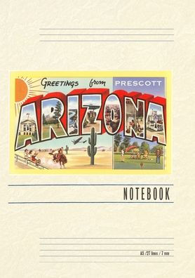 Vintage Lined Notebook Greetings from Prescott, Arizona