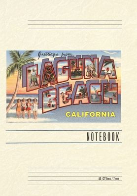 Vintage Lined Notebook Greetings from Laguna Beach