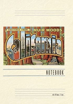 Vintage Lined Notebook Greetings from Muir Woods, California