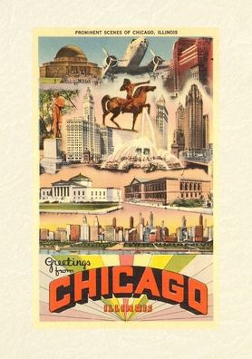 Vintage Lined Notebook Greetings from Chicago
