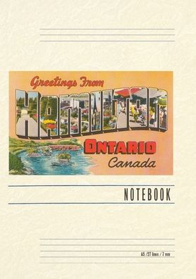 Vintage Lined Notebook Greetings from Hamilton, Ontario, Canada