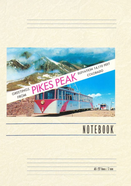 Vintage Lined Notebook Greetings from Pike's Peak