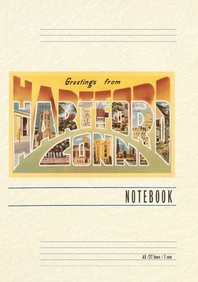 Vintage Lined Notebook Greetings from Hartford
