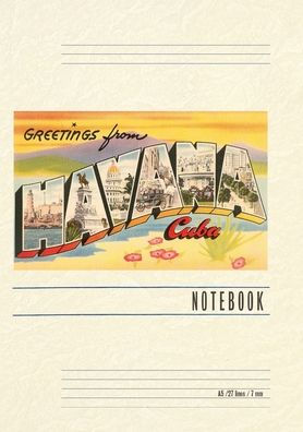 Vintage Lined Notebook Greetings from Havana, Cuba
