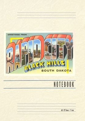 Vintage Lined Notebook Greetings from Rapid City, Black Hills
