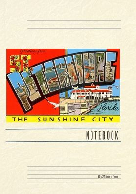 Vintage Lined Notebook Greetings from St. Petersburg, Florida