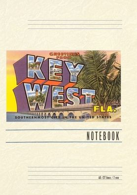 Vintage Lined Notebook Greetings from Key West, Florida