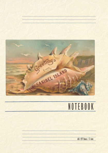 Vintage Lined Notebook Greetings from Sanibel Island, Florida