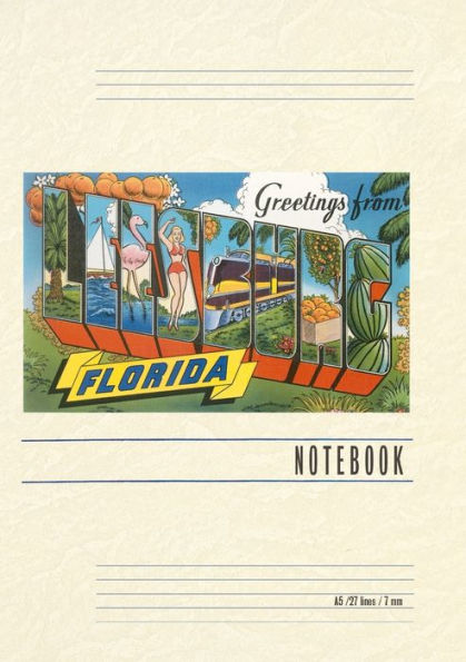 Vintage Lined Notebook Greetings from Leesburg, Florida