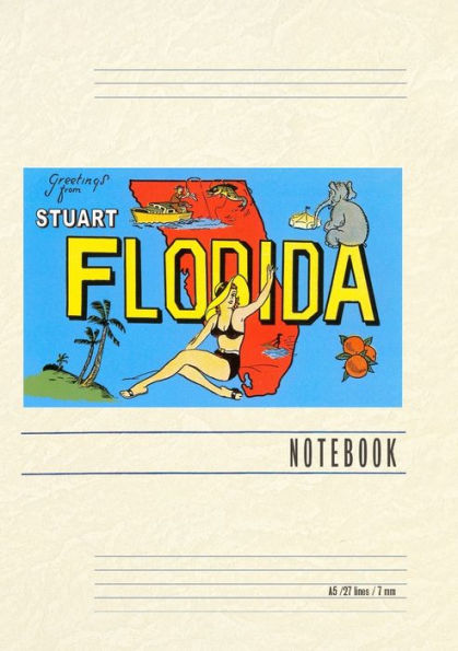 Vintage Lined Notebook Greetings from Stuart, Florida