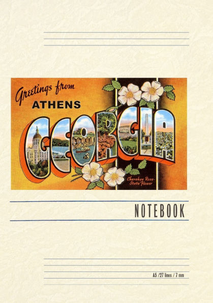 Vintage Lined Notebook Greetings from Athens