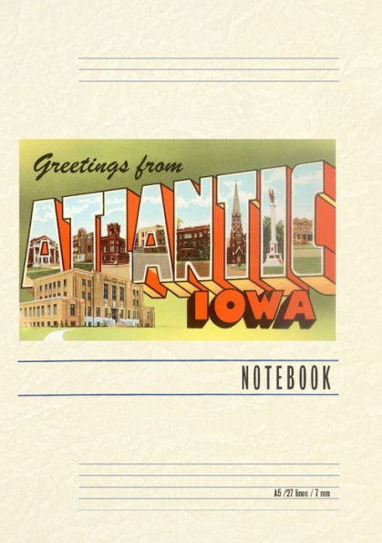 Vintage Lined Notebook Greetings from Atlantic