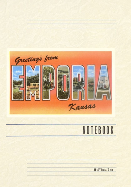 Vintage Lined Notebook Greetings from Emporia