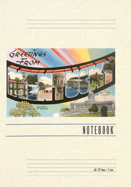 Vintage Lined Notebook Greetings from Kentucky