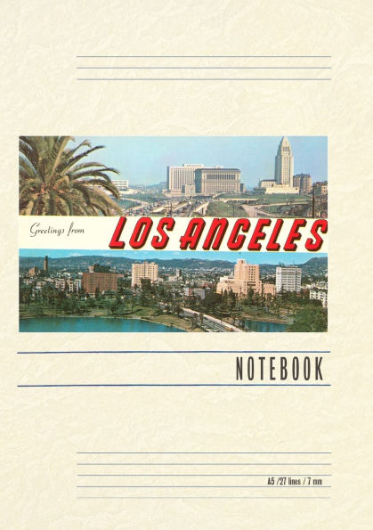 Vintage Lined Notebook Greetings from Los Angeles