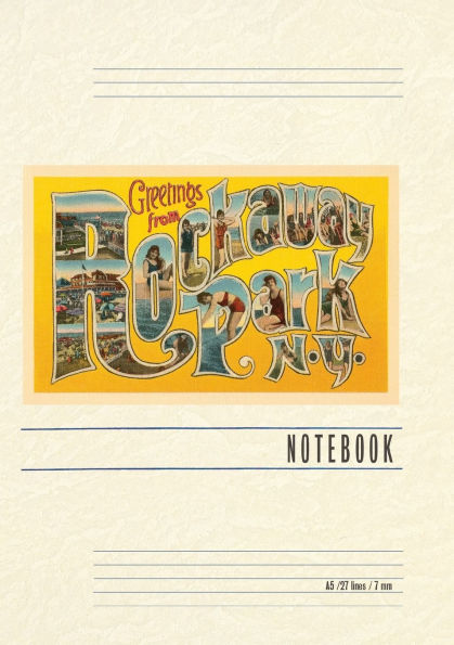 Vintage Lined Notebook Greetings from Rockaway Park, New York