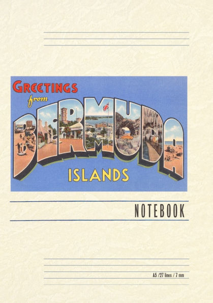 Vintage Lined Notebook Greetings from Bermuda Islands