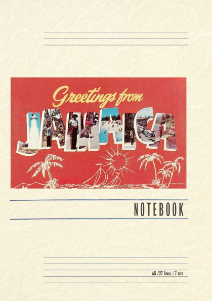 Vintage Lined Notebook Greetings from Jamaica