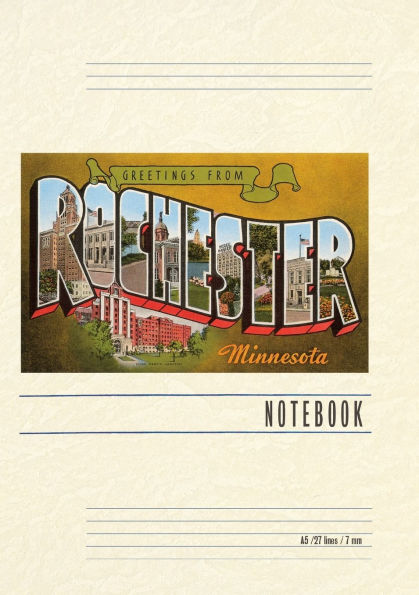 Vintage Lined Notebook Greetings from Rochester